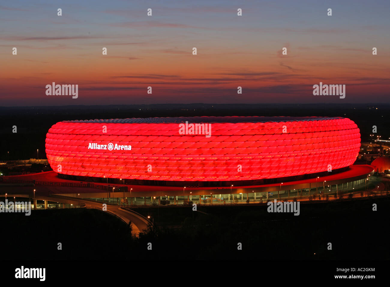 Soccer stadium Allianz Arena at night Munich Germany Stock Photo - Alamy
