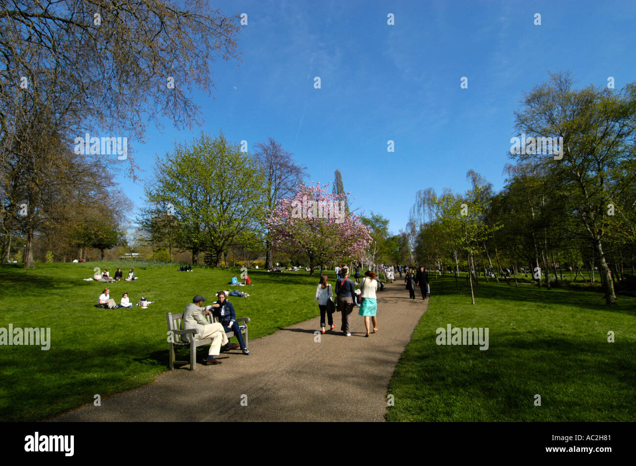 Hyde Park in springtime, London, UK Stock Photo