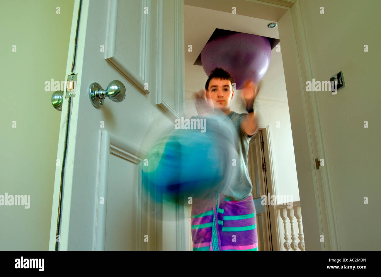 Man throwing Rugby Ball Stock Photo Alamy