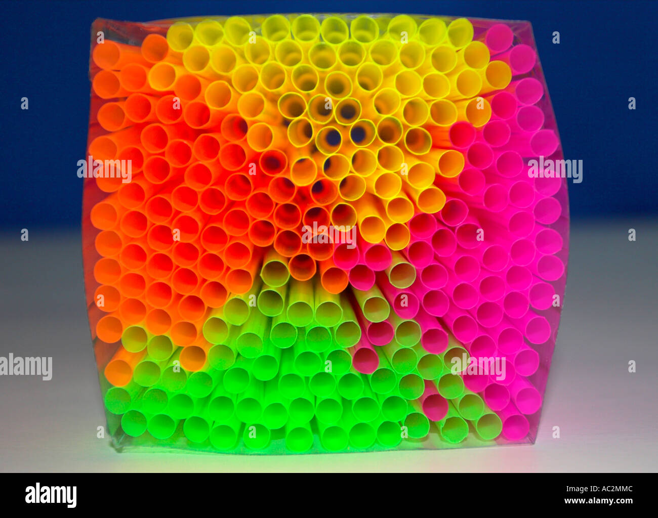 Abstract and colorful drinking straws Stock Photo