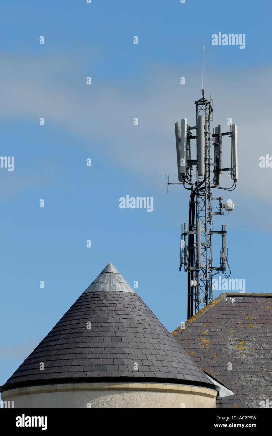 Tetra mast on Police station Aberystwyth Stock Photo Alamy