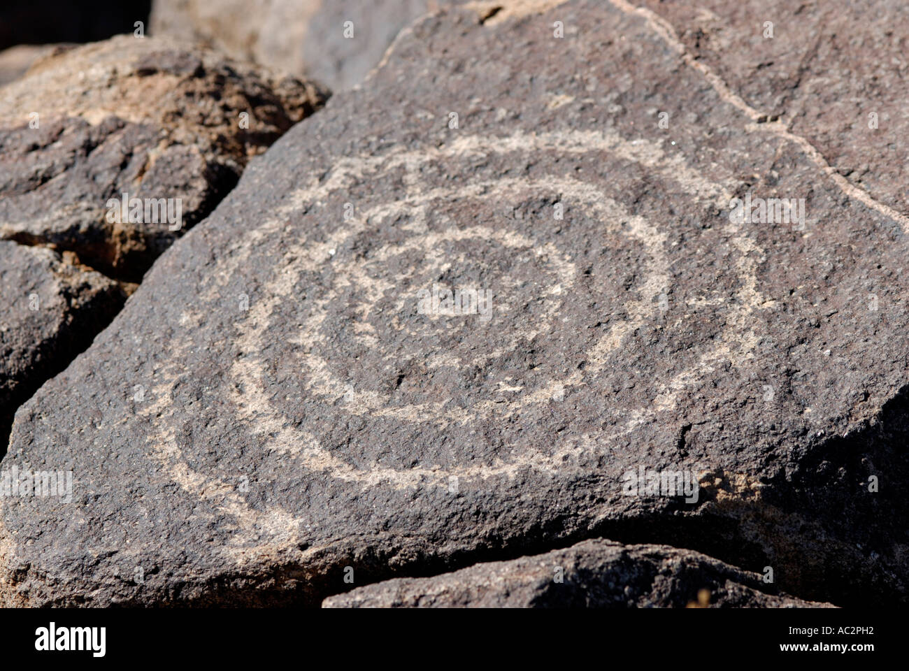 Native American petroglyph rock art, Signal Hill, Saguaro National Park, Arizona, USA Stock Photo