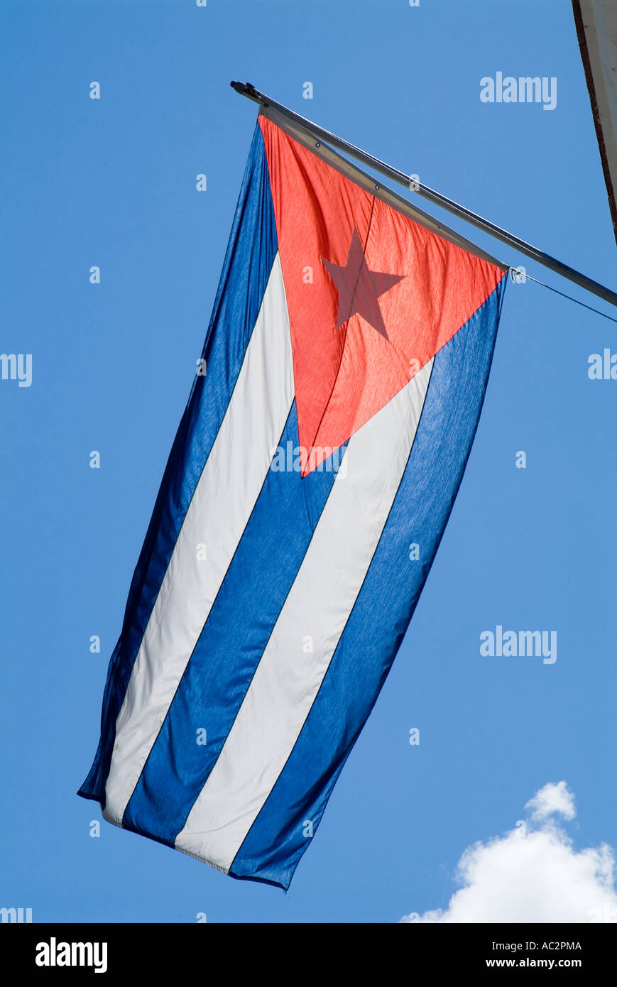 Cuban flag, Palacio de Gobierno, Cienfuegos, Cuba. Stock Photo