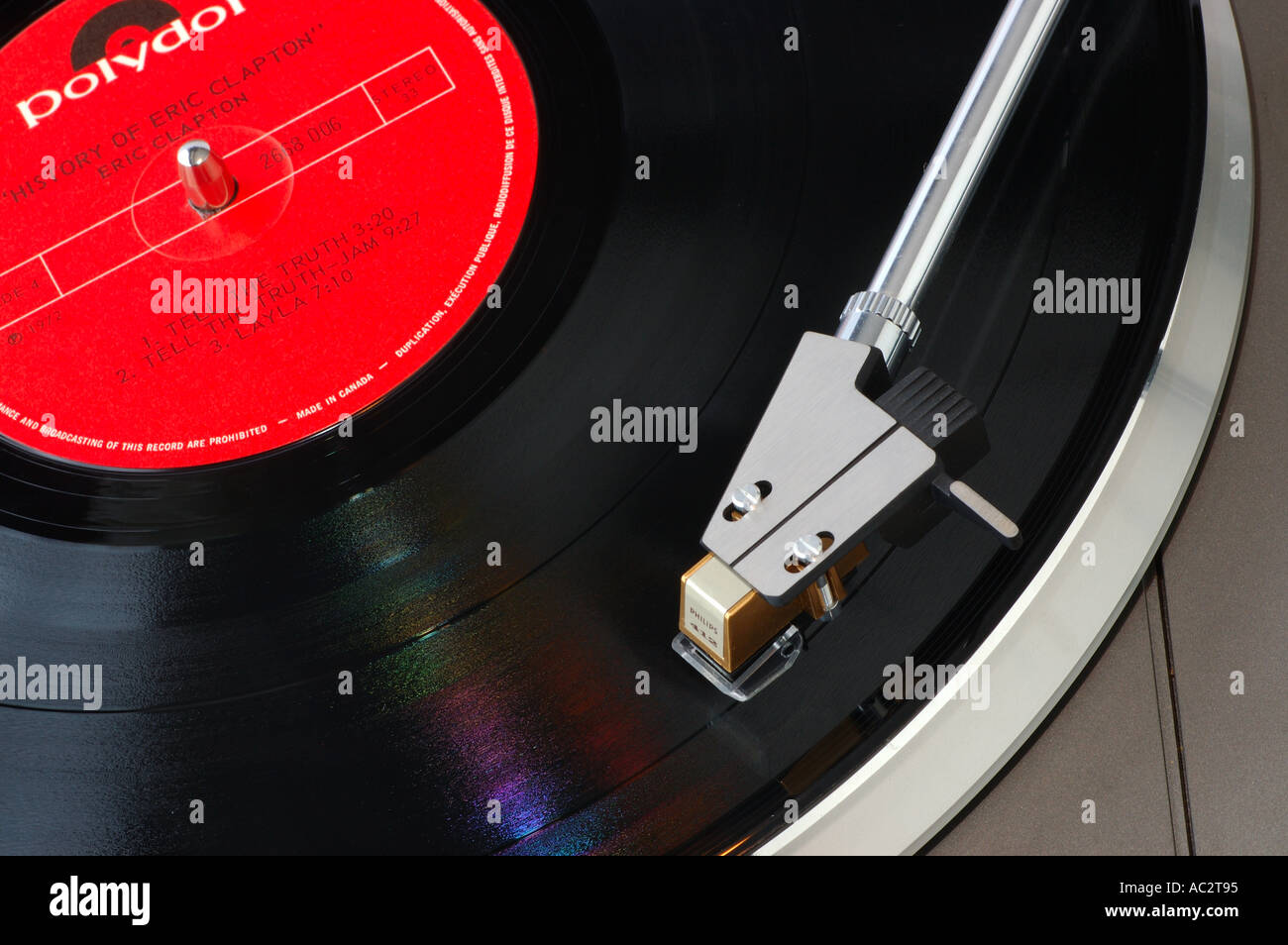 LP vinyl music record spinning on the turntable Stock Photo - Alamy