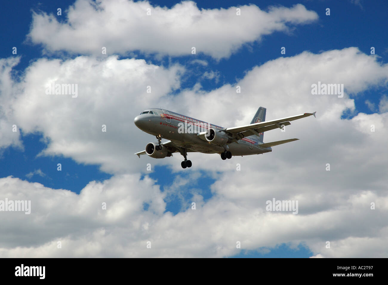 Classic Air Canada Trans Canada Airlines jet flying in clouds Stock ...