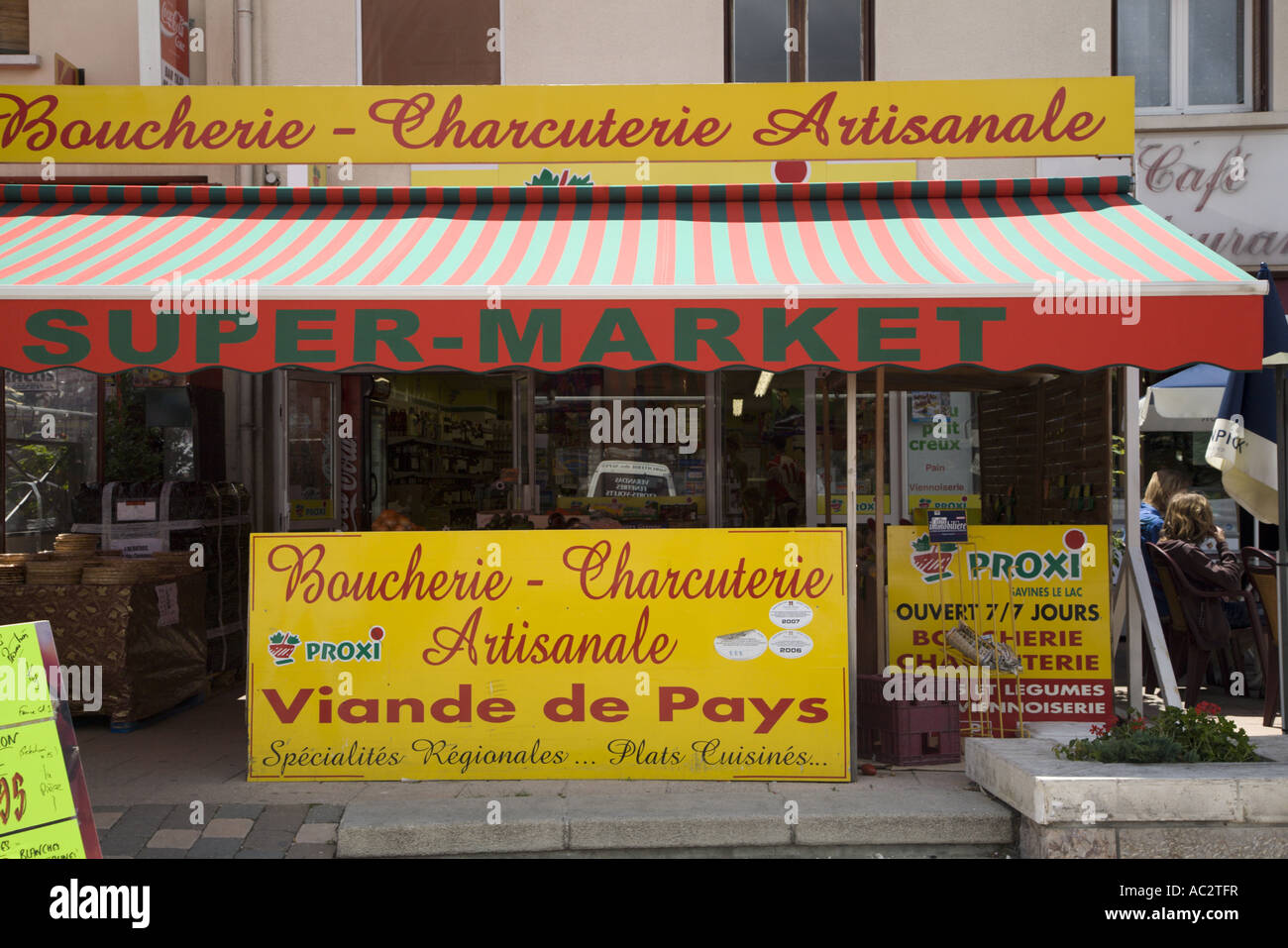 Super market in Savines le Lac Hautes Alpes Provence France Stock Photo