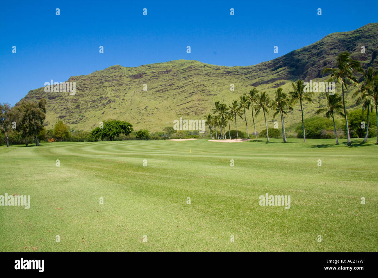 Gold course Oahu Hawaii Stock Photo Alamy