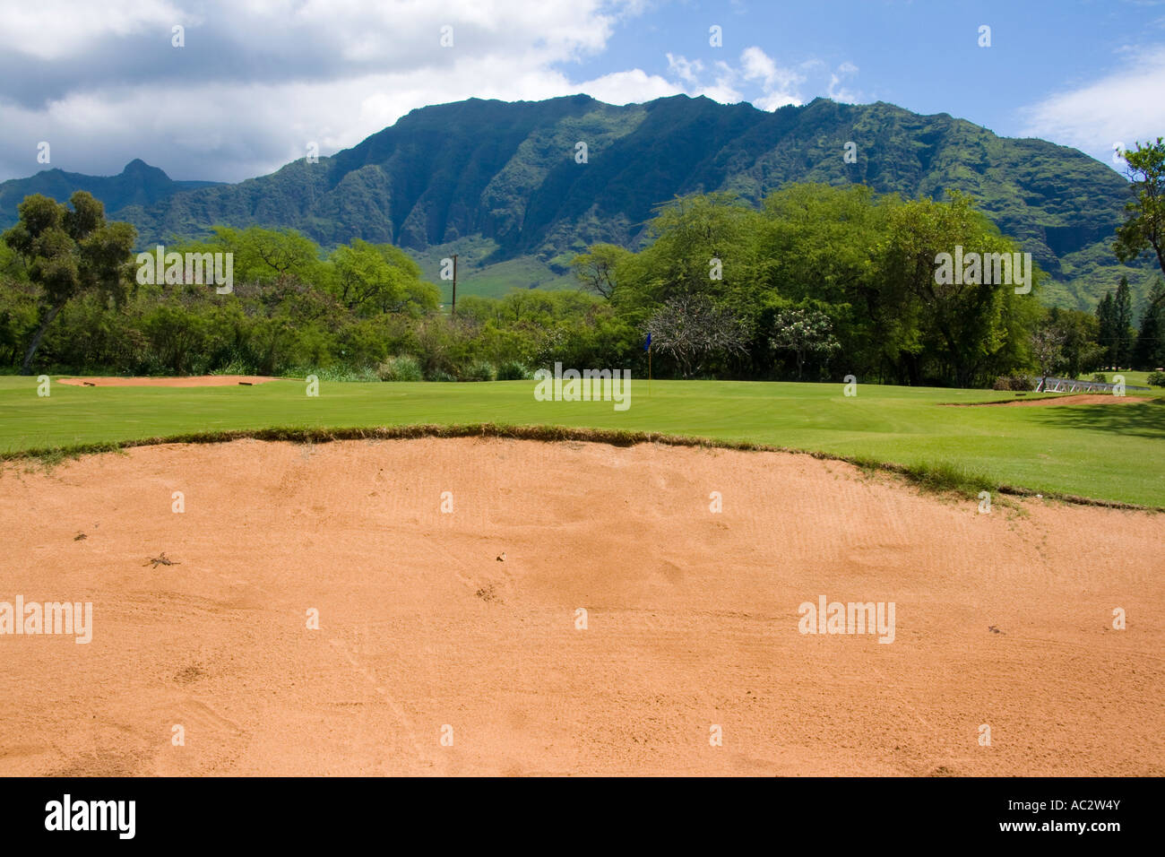 Makaha Golf Resort Oahu Hawaii Stock Photo Alamy