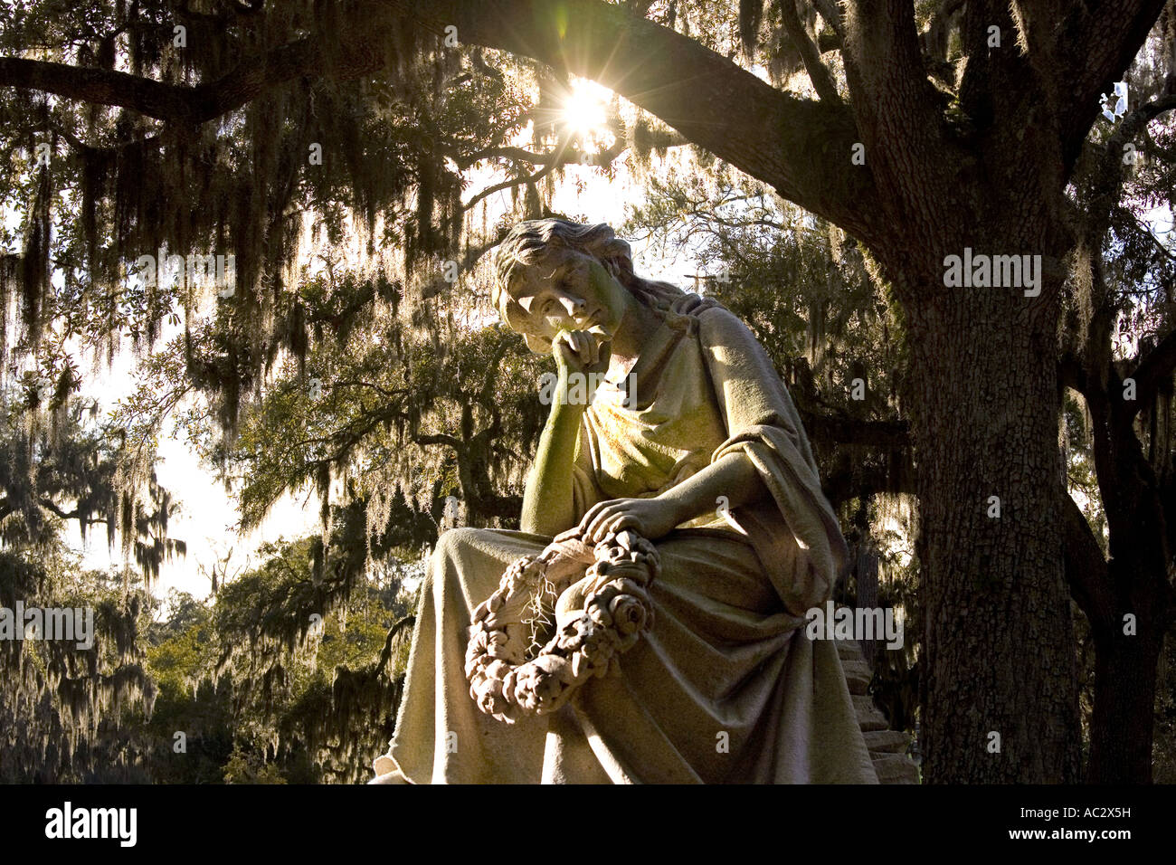 Statuary in Bonaventure Cemetery, Savannah, Georgia Stock Photo