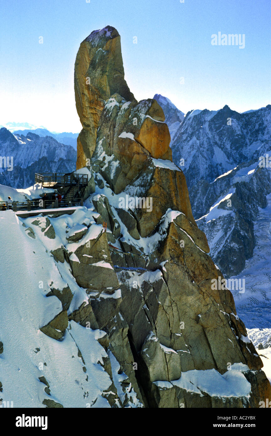 Mont Blanc - the peak of Aiguille du Midi - France - Alps - Europe ...