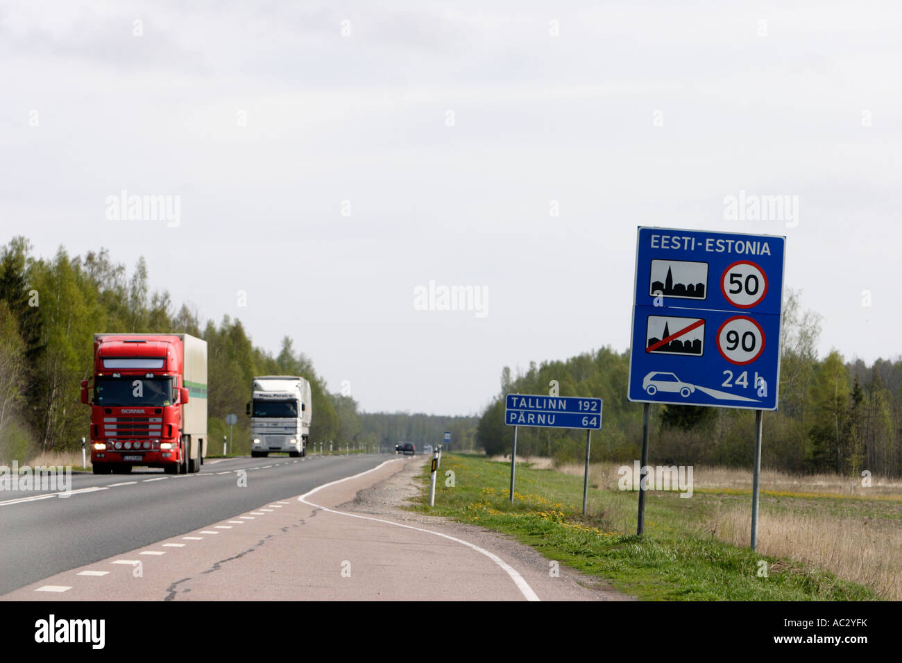 Estonia, near Paernu, Baltic highway Stock Photo