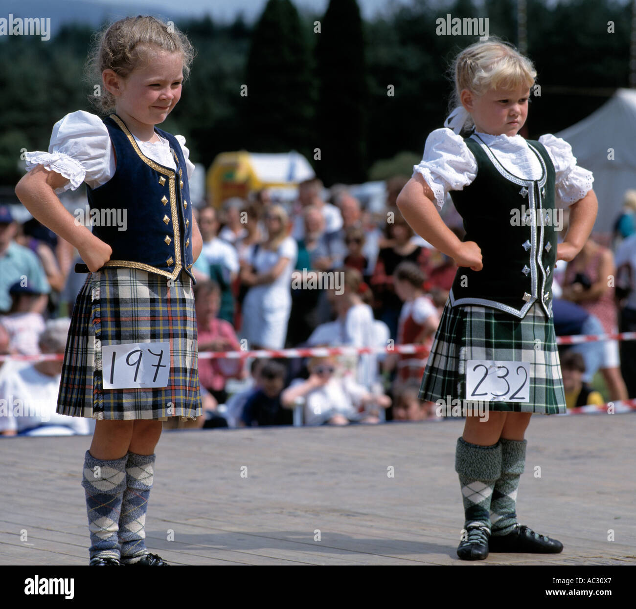 Two Highland Dancers In Highland Games Competition Stock Photo Alamy