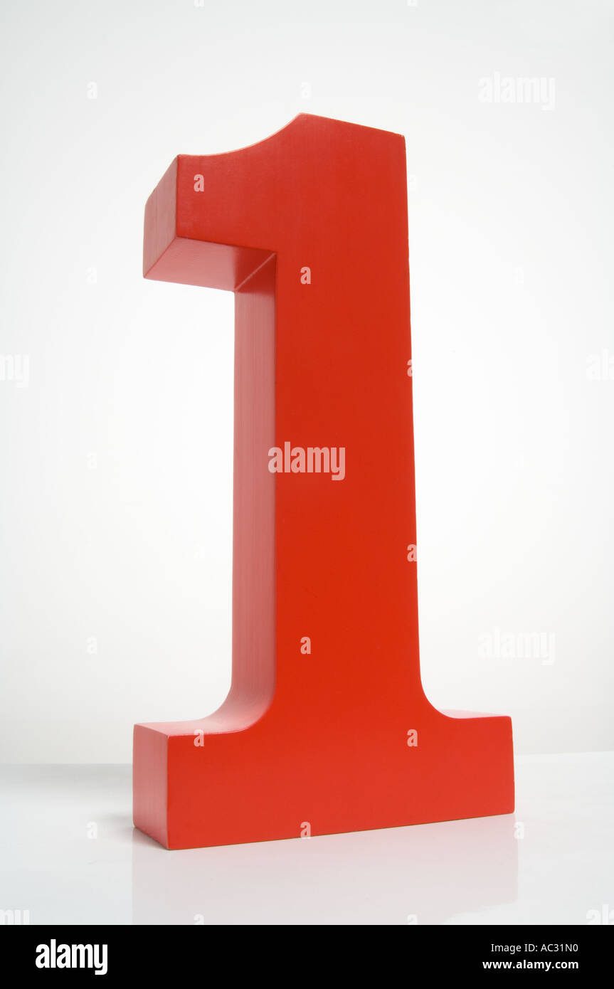 Red Number 1 on White Background 1 Stock Photo - Alamy