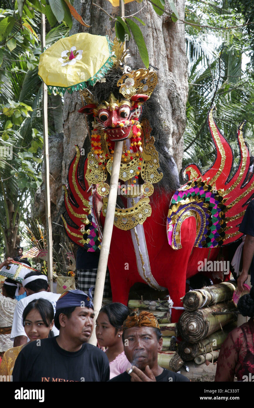 coffin at a plentiful corpse burning, Indonesia, Bali, Gianyar Stock Photo