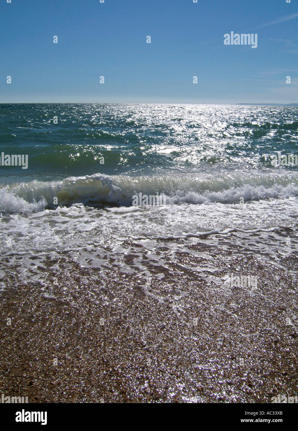 The Glistening Sea. The English Channel, England UK Stock Photo Alamy
