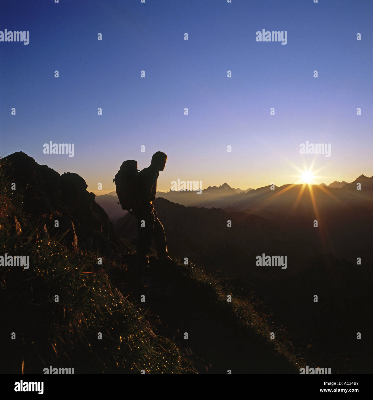 Sunrise in the Tuxer Alps, Austria Stock Photo