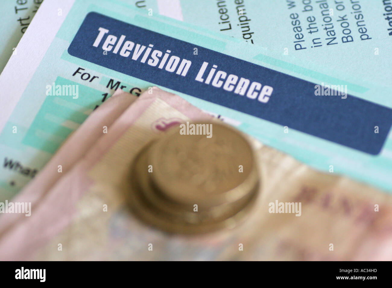 paying television licence Stock Photo