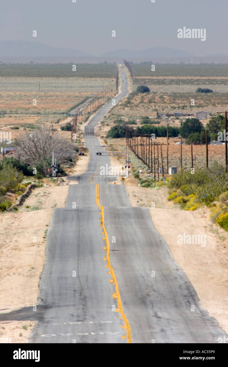 Looking south on Neuralia Road off of Highway 14 in Kern County California United States of America Stock Photo