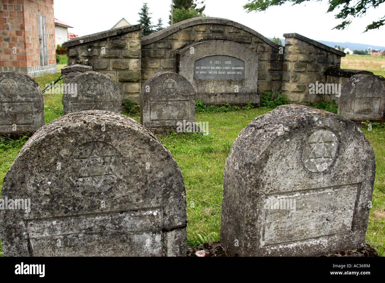 World War I Jewish cemetery  in Gorlice, Poland. Stock Photo