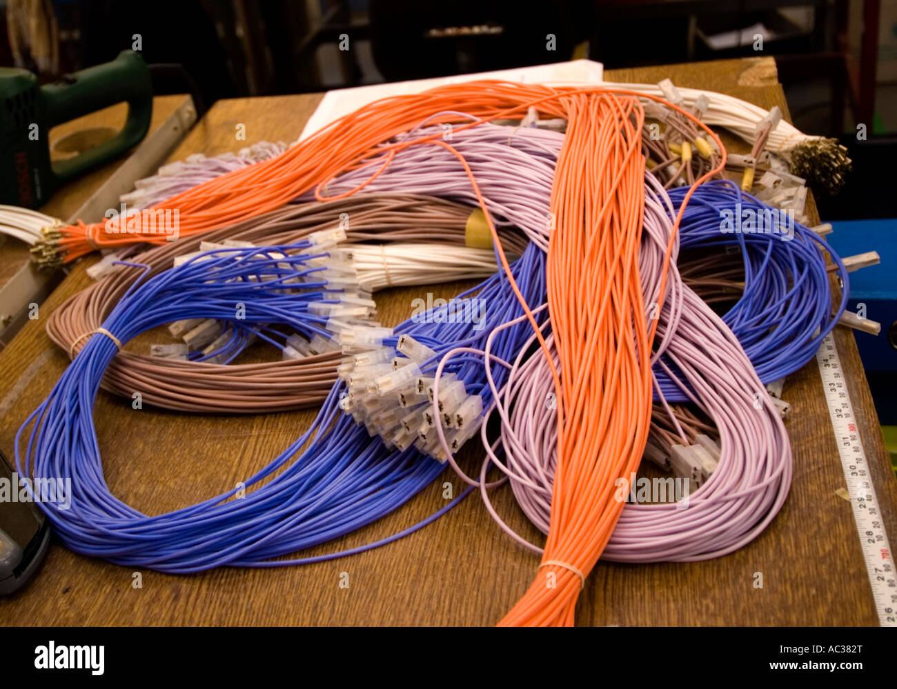 Multi Coloured Cables with connectors ready to be made into wiring