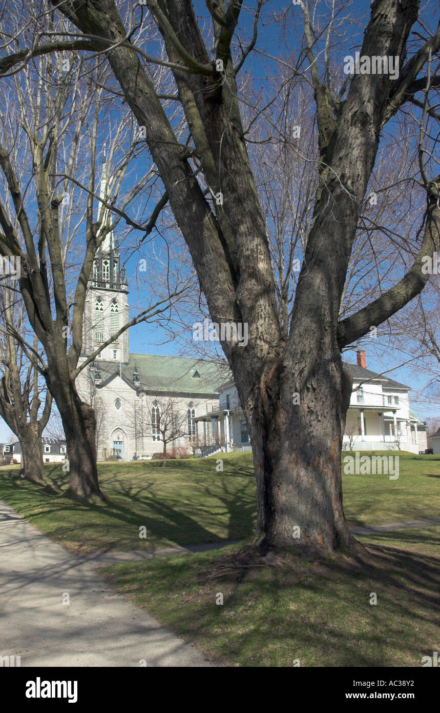 The church in the charming village of East Angus in the Eastern Townships, Quebec Stock Photo