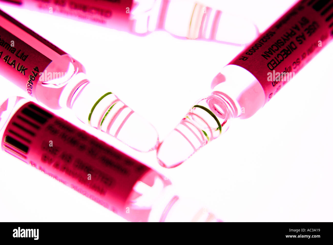 Medical Water Ampoule close up detail Stock Photo