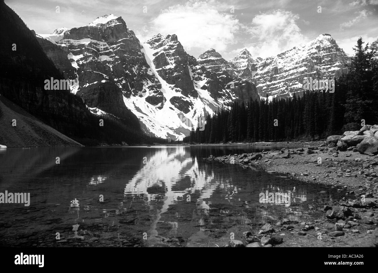 Valley of the Ten Peaks and Moraine Lake in Banff National Park, Canada Stock Photo