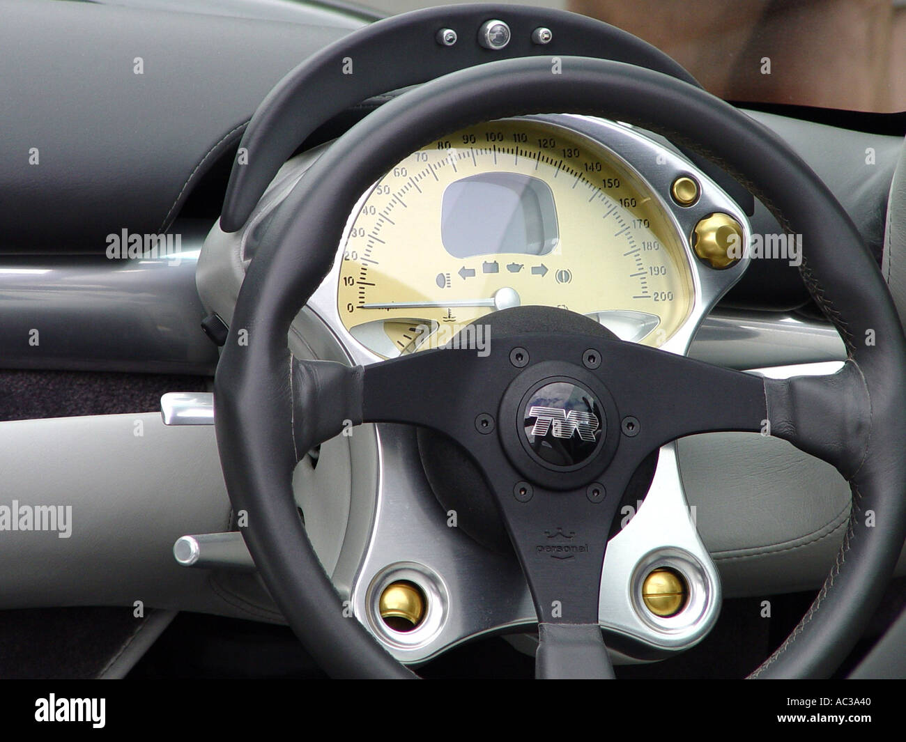 Cockpit of a motor racing car England GB UK 2003 Stock Photo
