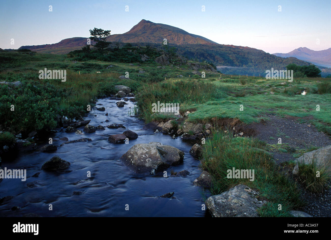 Sunrise over Moel Siabod Mountain in the Snowdonia National Park in