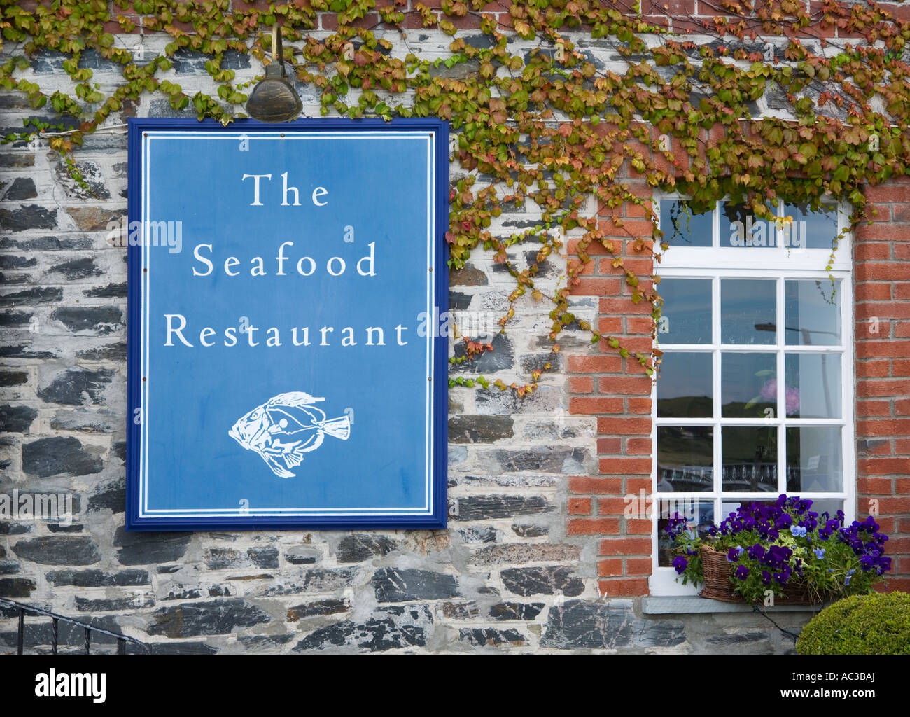 Rick Stein's Seafood Restaurant detail Padstow Cornwall england Stock