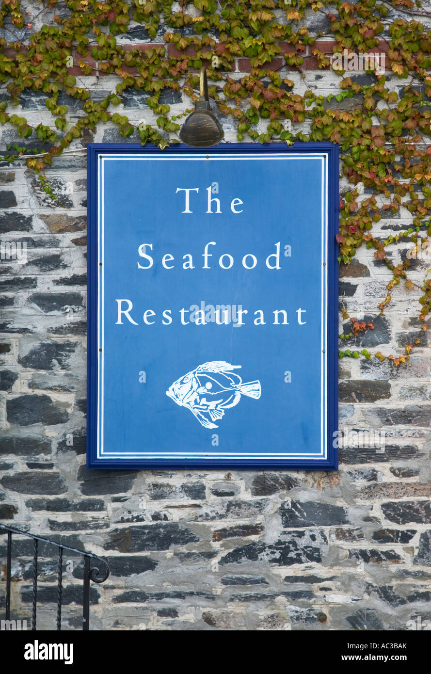 Rick Stein's Seafood Restaurant detail Padstow Cornwall england Stock
