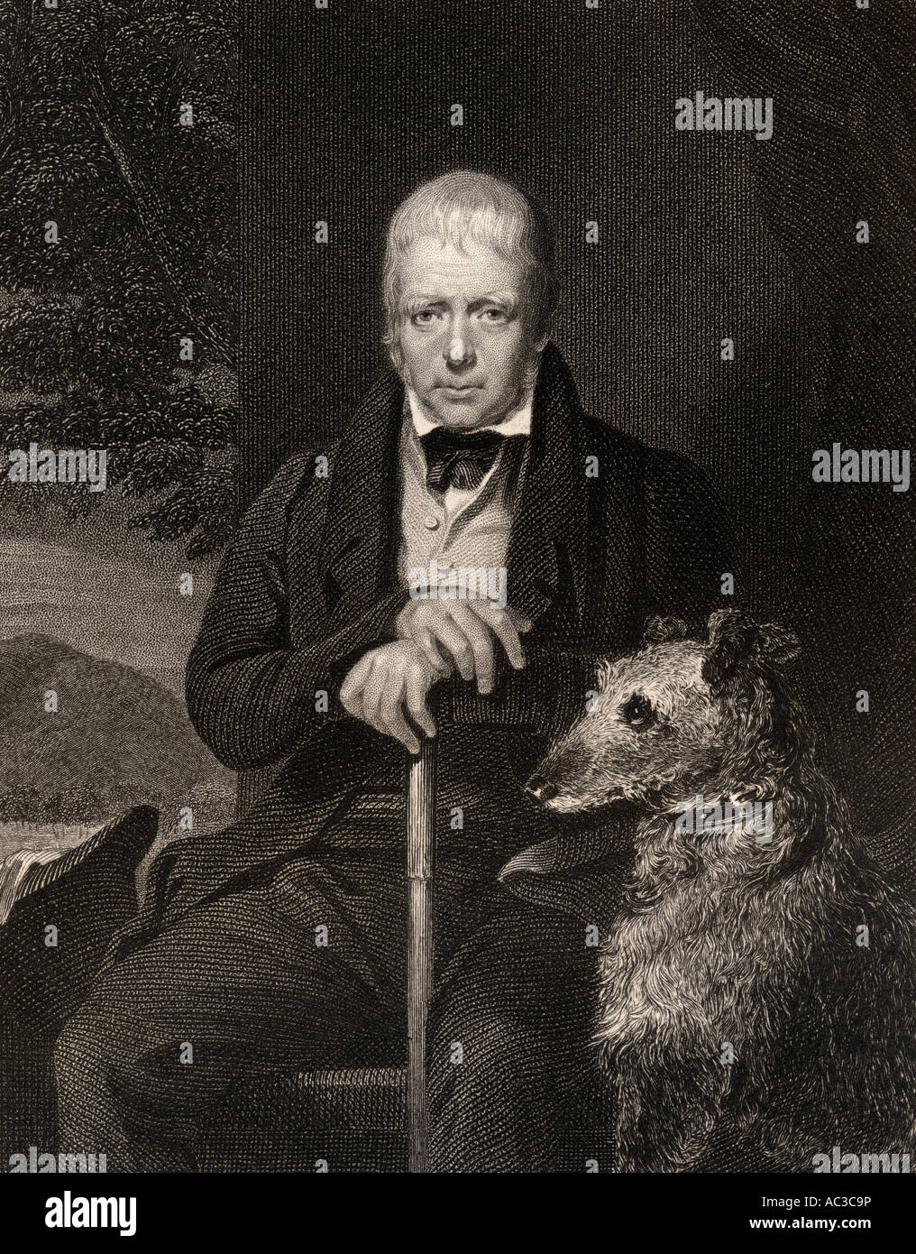 Sir Walter Scott, 1st Baronet, 1771 - 1832. Scottish novelist, poet, historian and biographer. Stock Photo