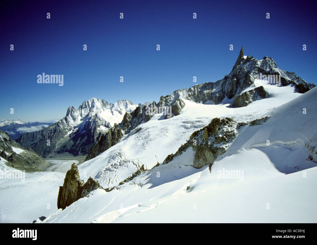 Europe - Italy - Alps - Mont Blanc - Dente del Gigante Stock Photo