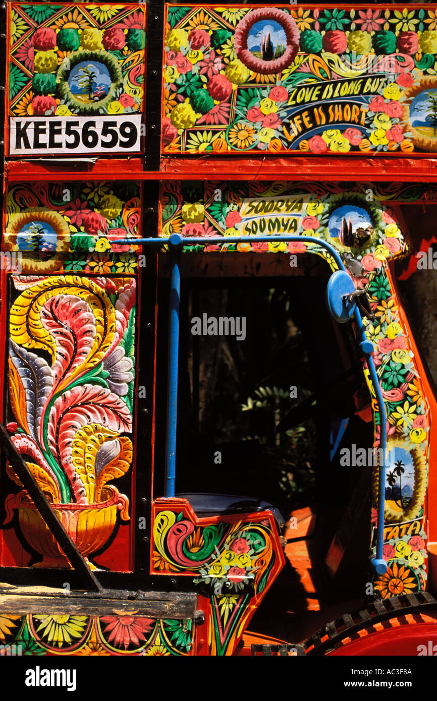 India, Trivandrum, Decorated truck Stock Photo