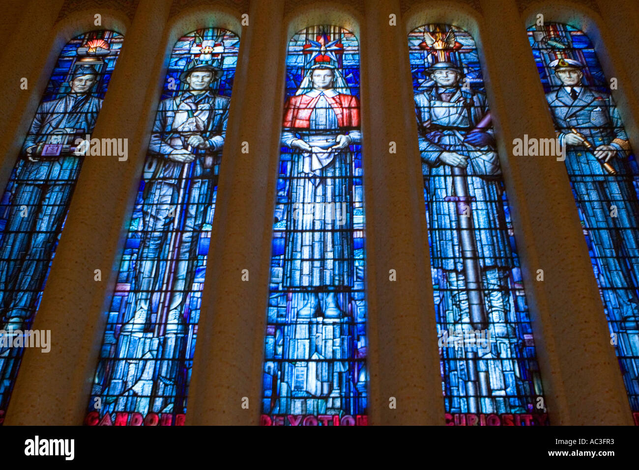 Stained Glass window, Australian War Memorial Stock Photo Alamy