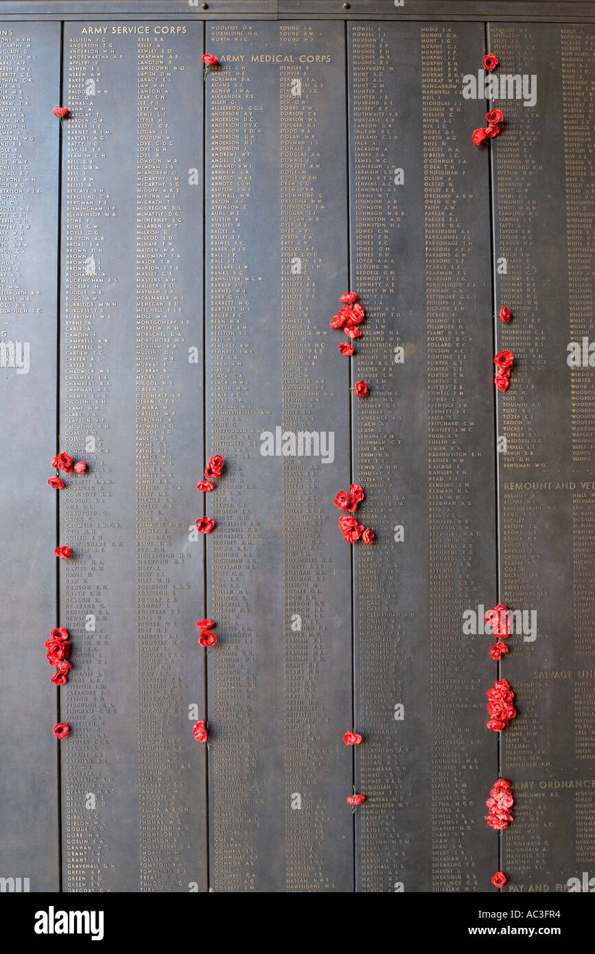 Roll of Honour, Australian War Memorial Stock Photo