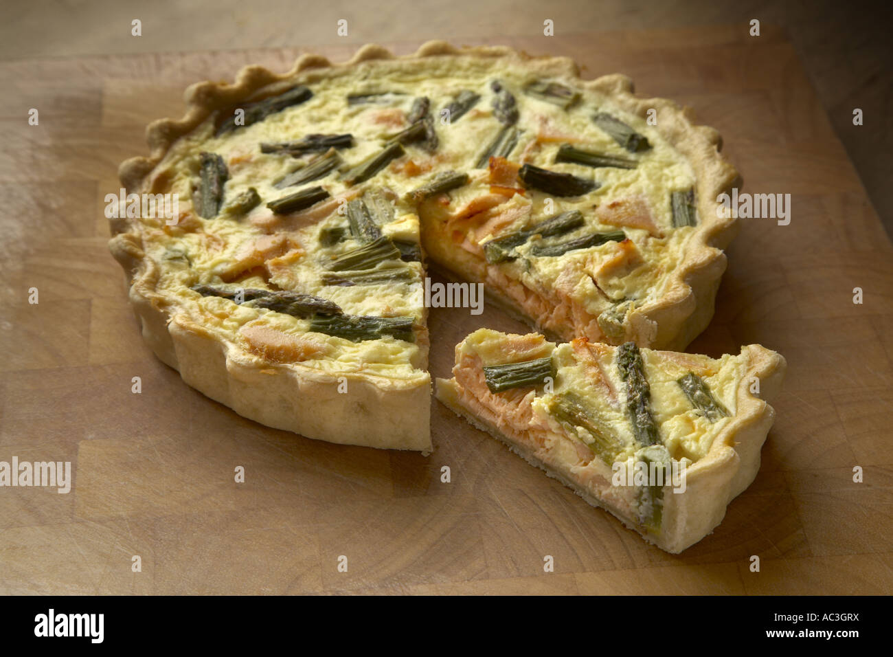 Smoked Salmon and Asparagus tart Stock Photo Alamy