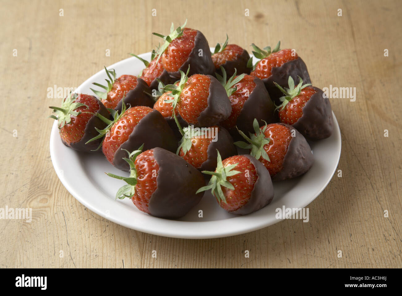 Stawberries dipped in Chocolate Stock Photo