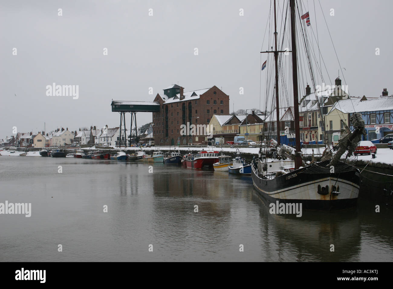 Winter Harbour. WellsnexttheSea, Norfolk Stock Photo
