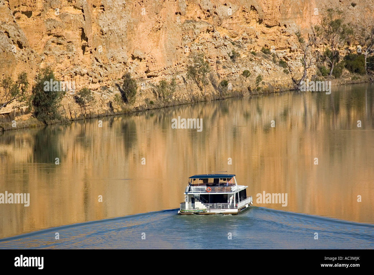 House Boat near Nildottie Murray River South Australia Australia Stock