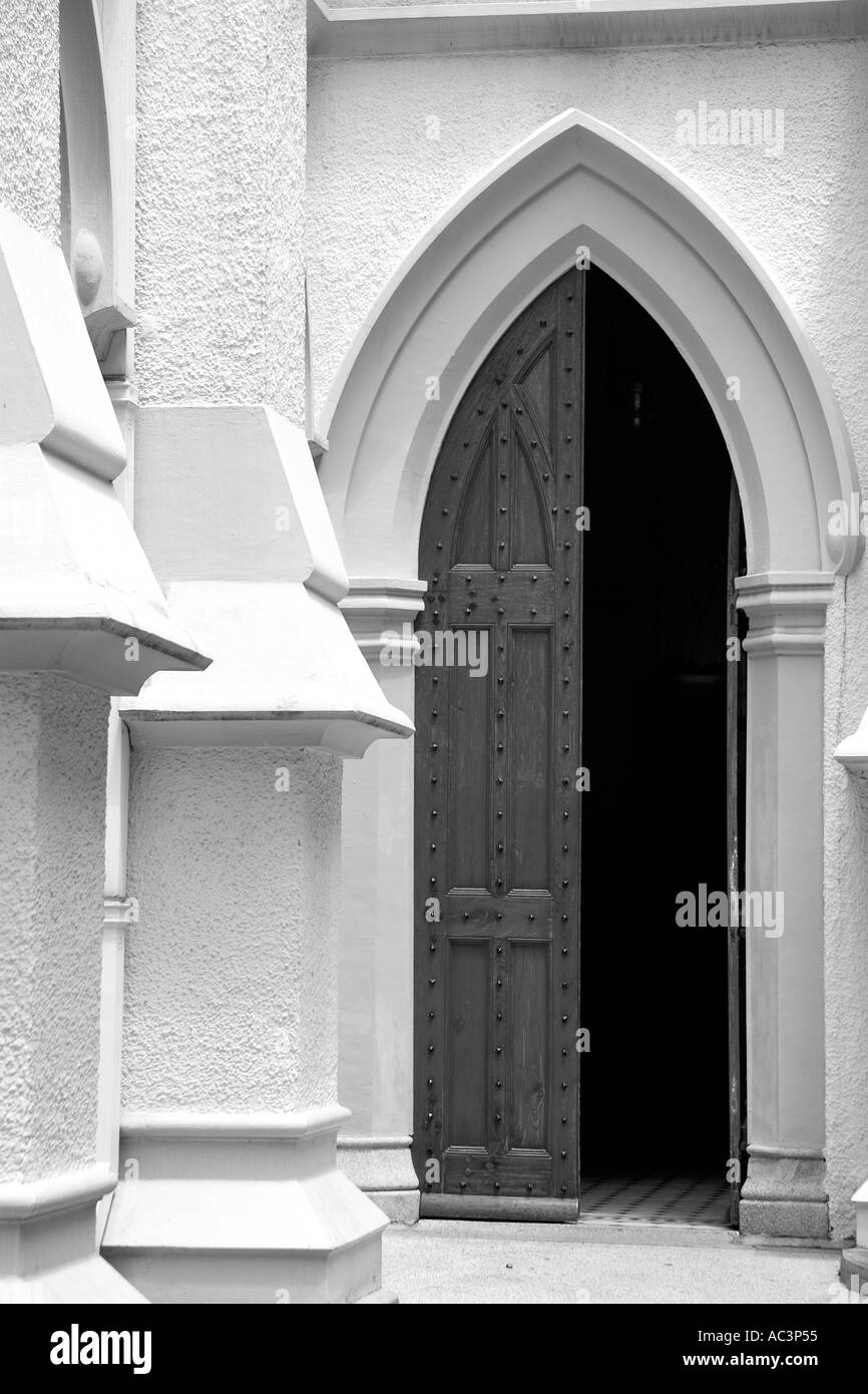 Black and White An Open Door Stock Photo - Alamy
