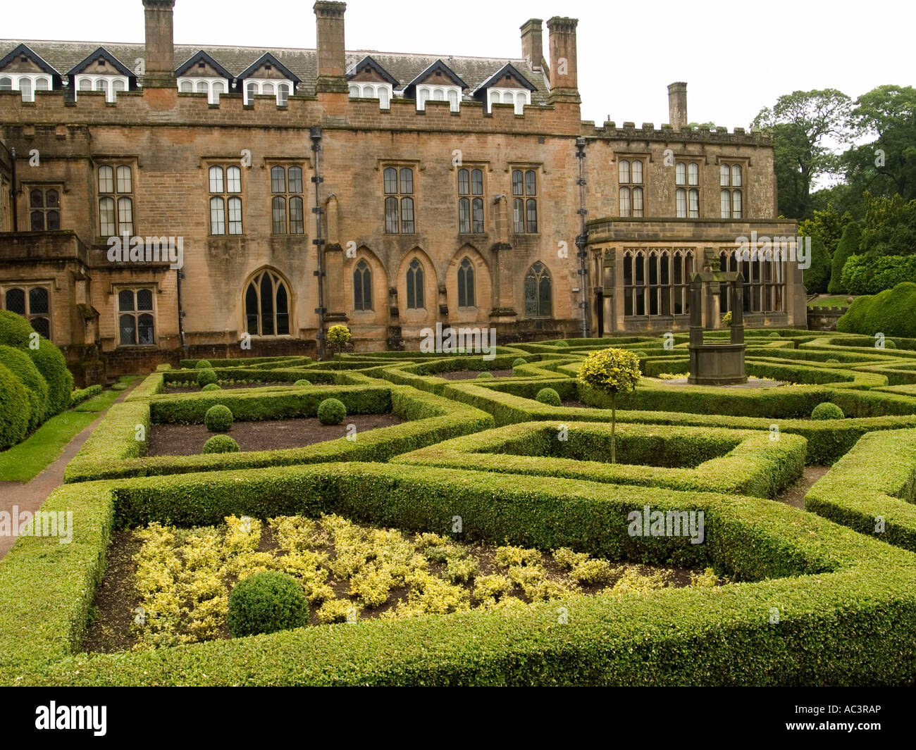 The house and formal gardens, Newstead Abbey in Nottinghamshire UK
