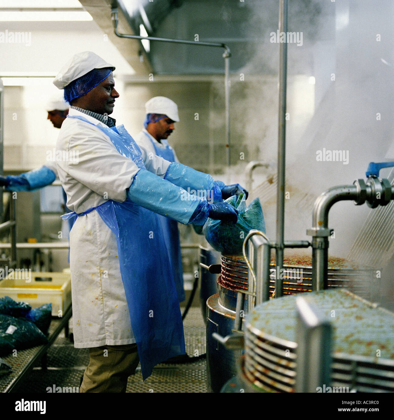 curry factory for production of pre packed meals in uk Stock Photo