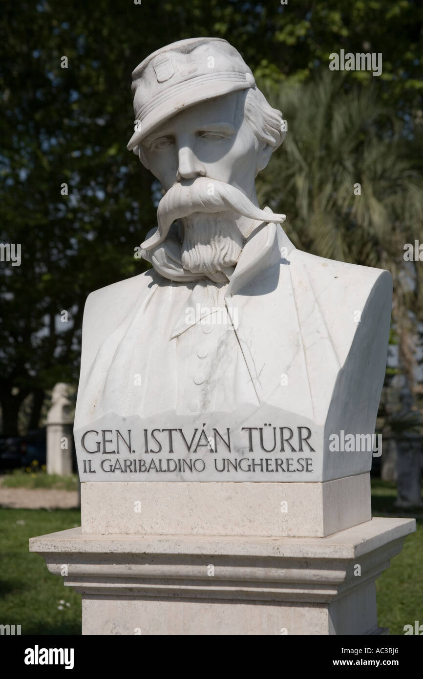 Bust statue of General Istvan Turr Rome Italy Stock Photo