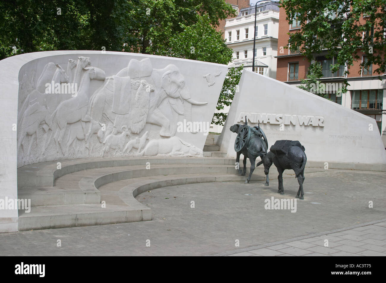 Animals in War Monument in Park Lane London England Stock Photo - Alamy