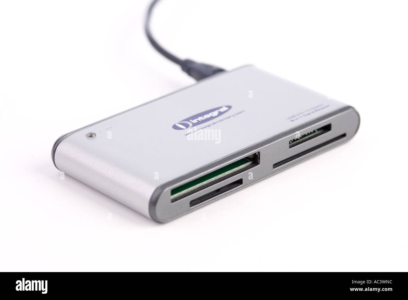 flash card reader to transfer data, songs, photos and files between a memory  card and a laptop or pc computer Stock Photo - Alamy