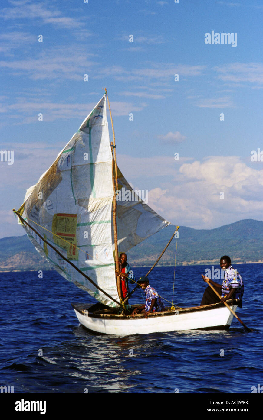 dhow, lake niassa, mozambique Stock Photo