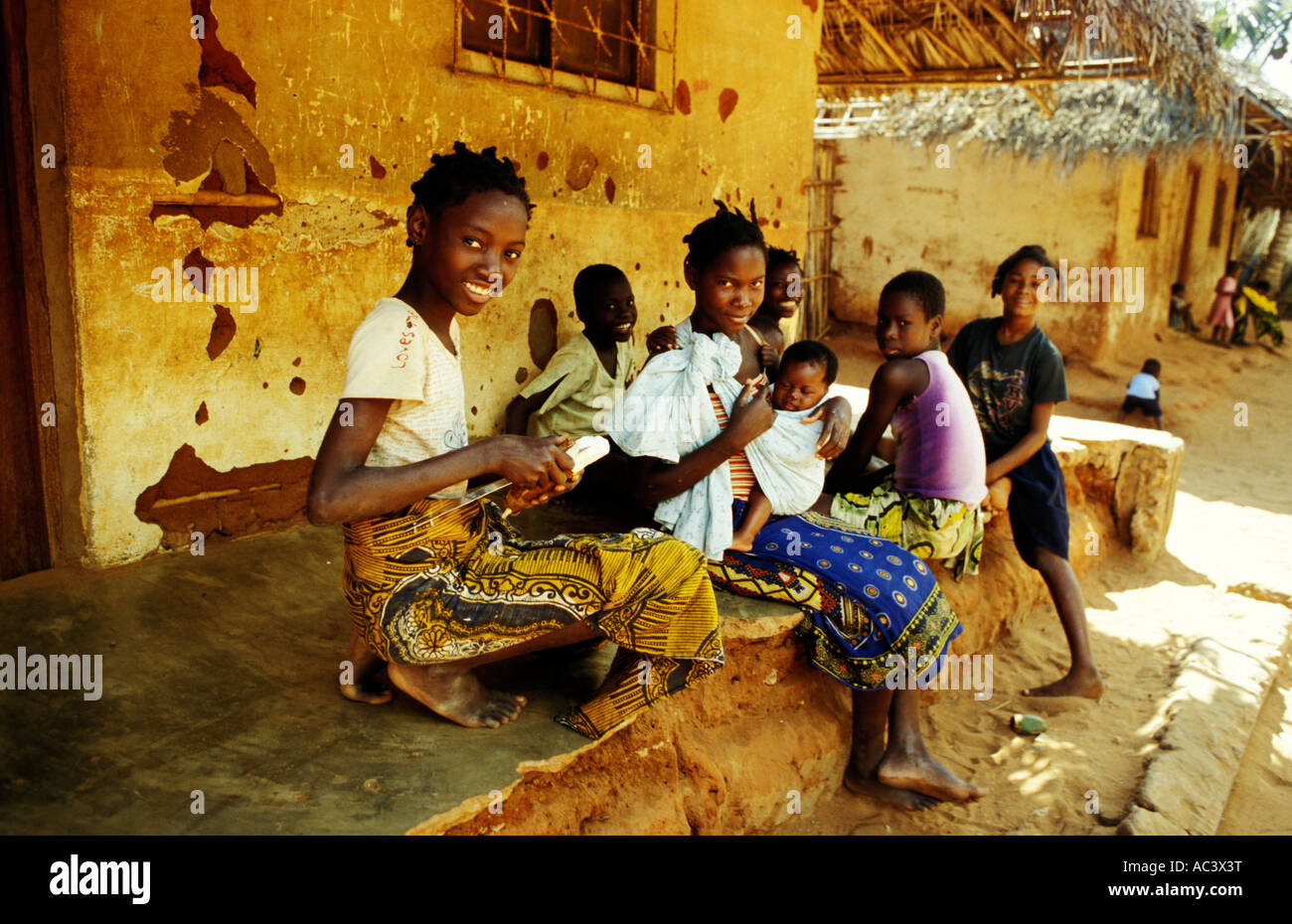 natite village scene, pemba, mozambique Stock Photo