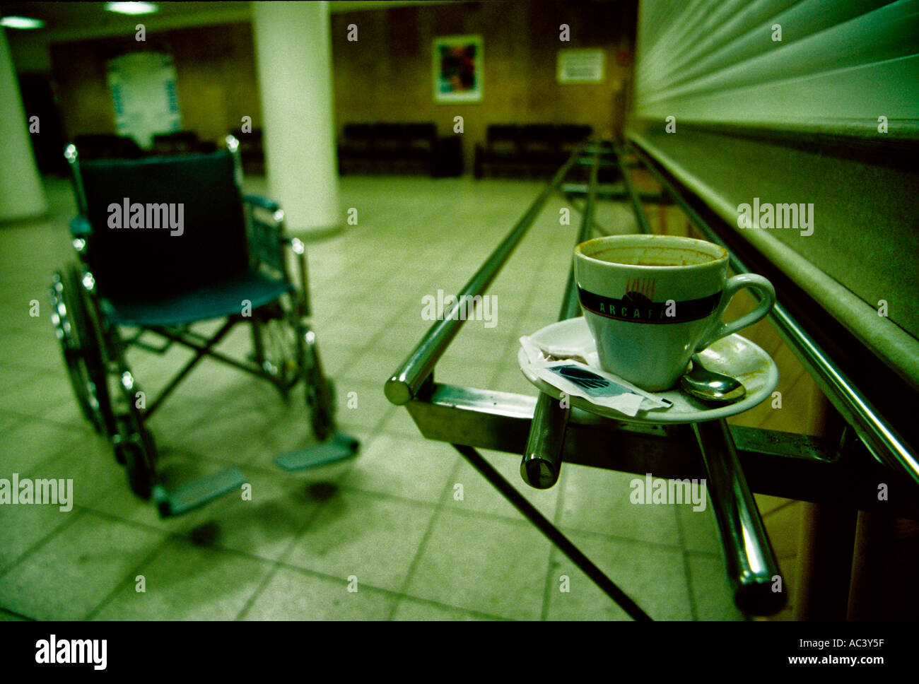 Cup of coffee in an empty reception room Hospital Stock Photo Alamy