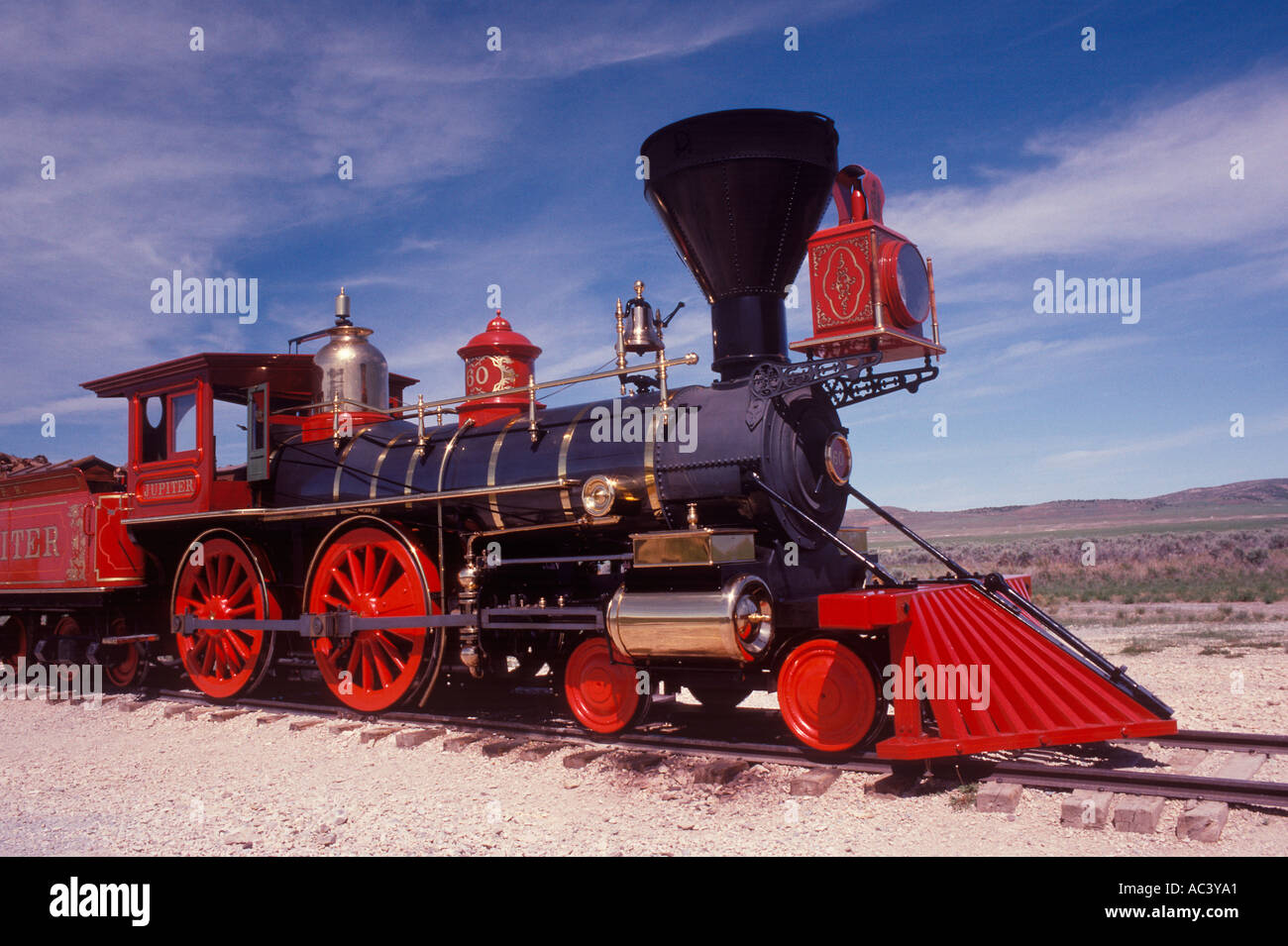 steam engine Golden Spike National Historic Site Promontory Utah Stock Photo